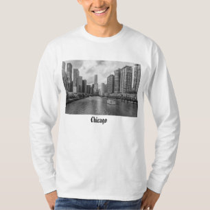 Camiseta Cinza Chicago River E Trump Tower
