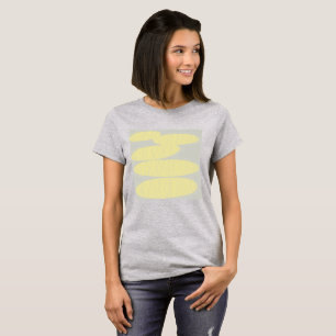 Camiseta Cinza com Desenho de Disco Amarelo Claro