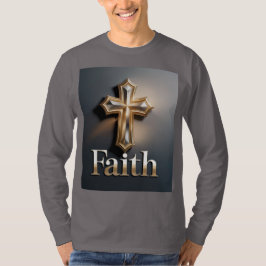 Camiseta Cinza Cruz da Fé Masculina