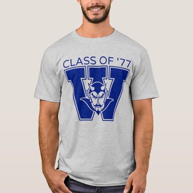 Camiseta Cinza da Turma de 1977 da Wa-Hi (Frente)