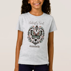 Camiseta Cinza de Alma de Borboleta Boho T-Shirt