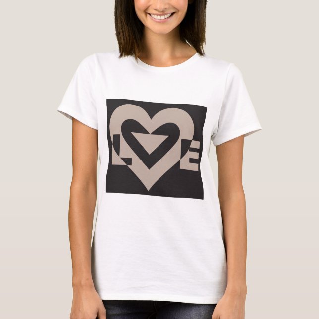 Camiseta Cinza de amor em preto (Frente)