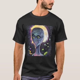 Camiseta cinza de área UAP 51 de OVNI alienígena fora deste