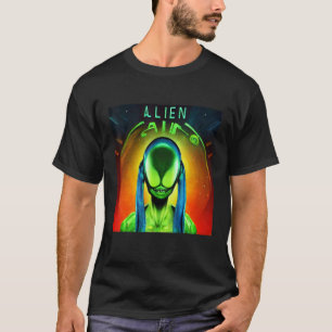 Camiseta cinza de área UAP 51 de OVNI alienígena fora deste