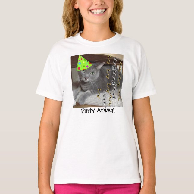 Camiseta Cinza de Cat Party (Frente)