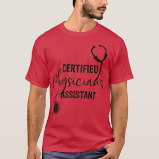 Camiseta Cinza de estetoscópio auxiliar Certified Physician