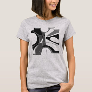 Camiseta Cinza de Formas Geométricas Negros Negros