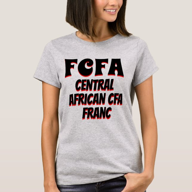 Camiseta Cinza de franco CFA da África Central do FCFA (Frente)