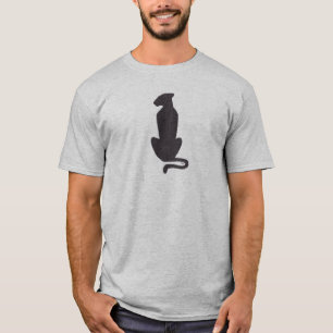 Camiseta cinza de Gato Negro Silhouette