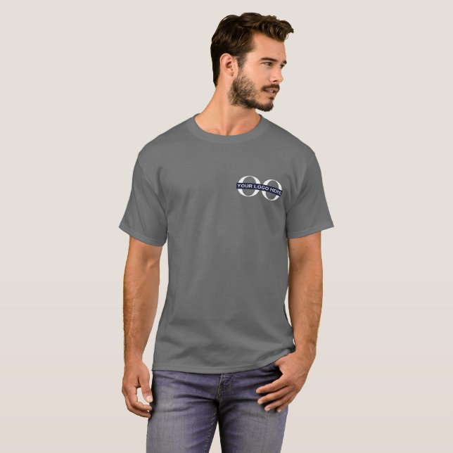 Camiseta Cinza de logotipo comercial (Frente Completa)