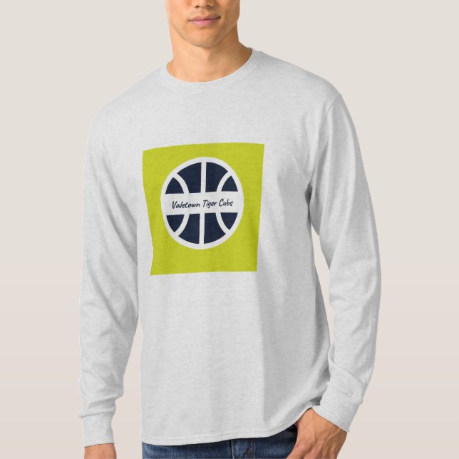 Camiseta cinza de manga comprida com design esport (Frente)