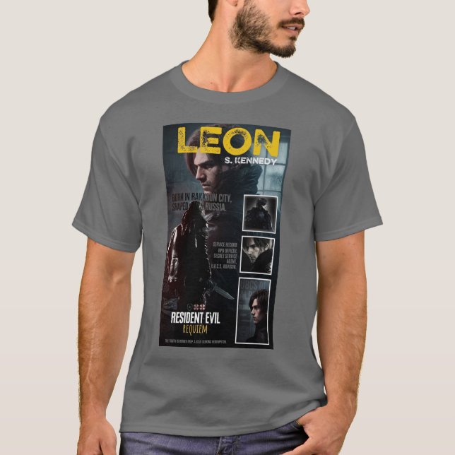Camiseta Cinza de Manga Curta Com Design de Reside (Frente)