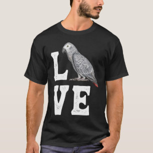 Camiseta Cinza de Papagaio-Trabalho de arte