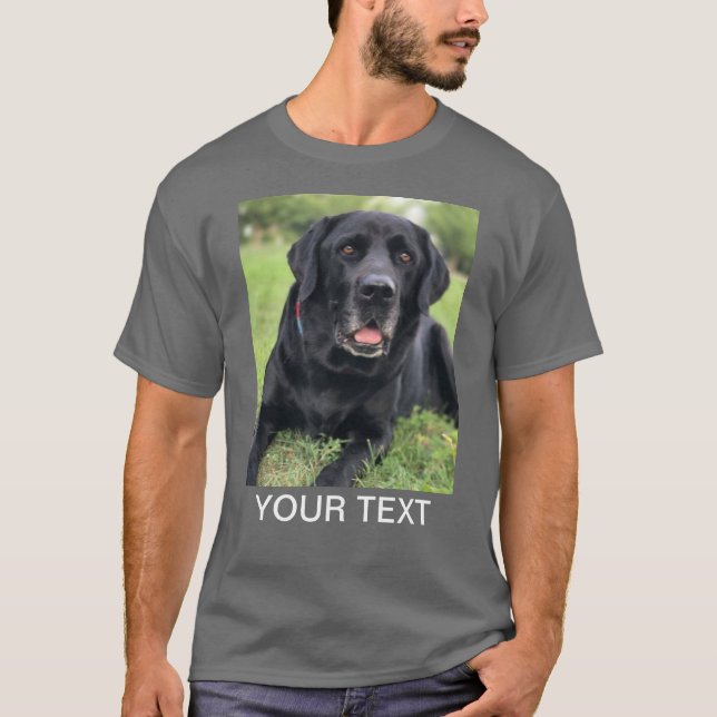 Camiseta Cinza de Pet Dog de Texto Personalizado (Frente)