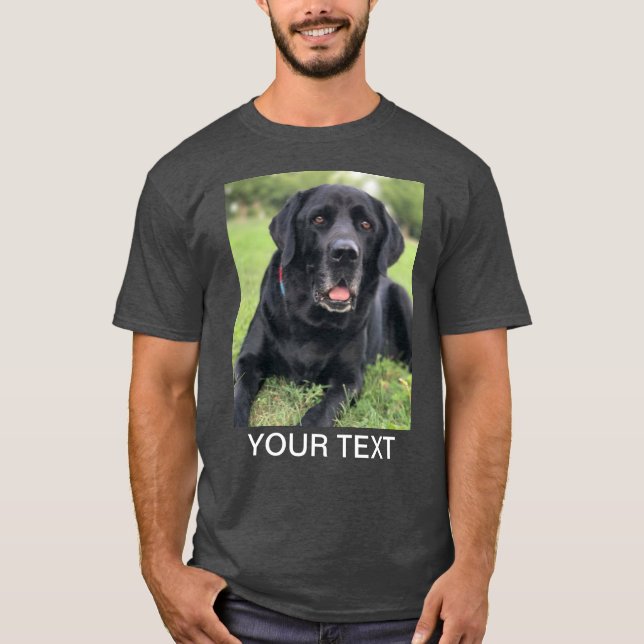 Camiseta Cinza de Pet Dog de Texto Personalizado (Frente)
