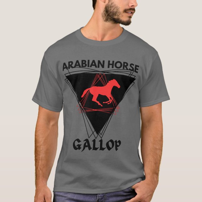 Camiseta Cinza de pônei de Jockey Equestre Equestre, Estalã (Frente)