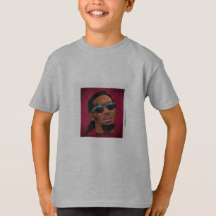 Camiseta cinza deslocada para meninos e adolescent