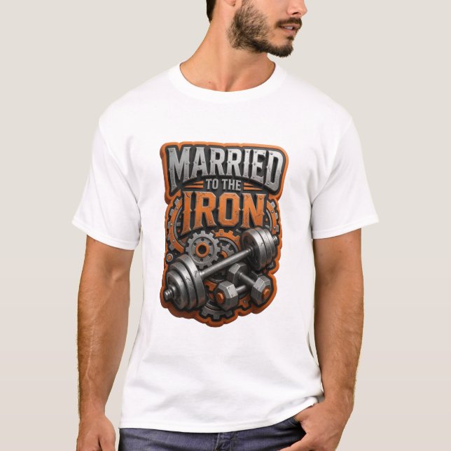 Camiseta Cinza Dinâmico CASADO COM O FERRO Impressão (Frente)