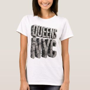 Camiseta Cinza Dinâmico QUEENS NYC Design Personalizado