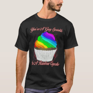 Camiseta Cinza Espelhada Em Um Cupcake Arco-Íris Sass Sarcá