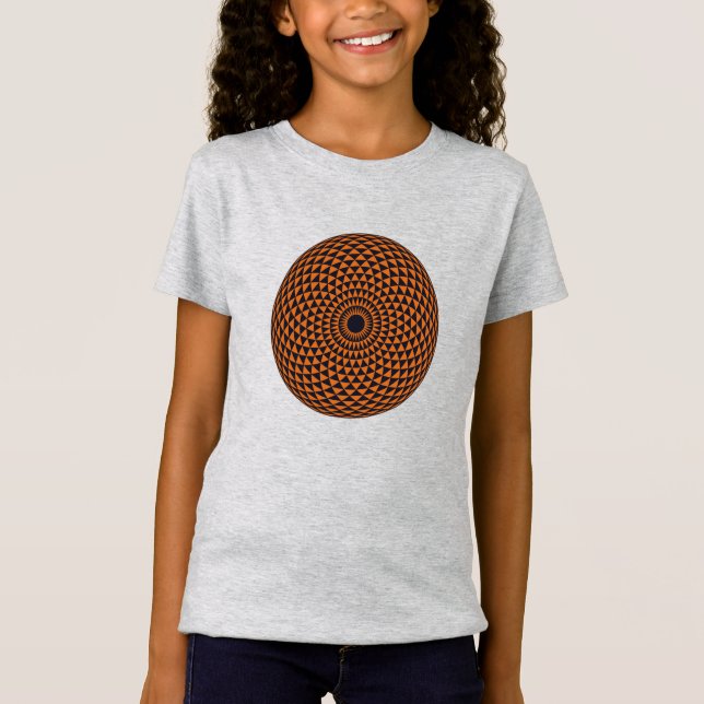Camiseta Cinza Espiritual Escura Vermelha Ware Mandala Arte (Frente)