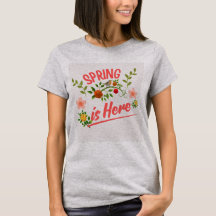 Camiseta cinza feminina com tipografia de primaver