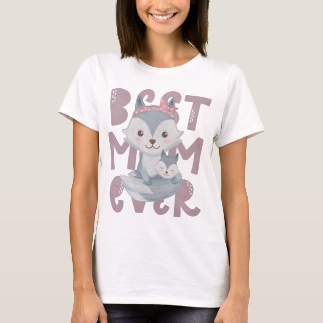 Camiseta Cinza Fox Mãe e Cub - Melhor Mãe De Todos (Frente)