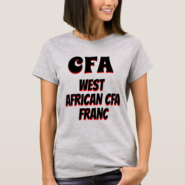 Camiseta CINZA franco CFA da África Ocidental (Frente)