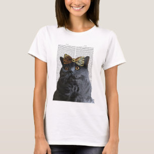 Camiseta Cinza Gato com Arco-Leopardo