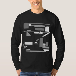 Camiseta Cinza Geométrica da Design de Arte Amarela Branca