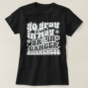 Camiseta Cinza Groovy Go Em Maio Sensibilização Para O Canc