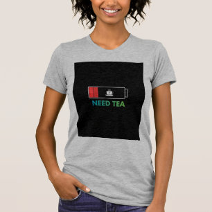Camiseta cinza Heather com design de chá