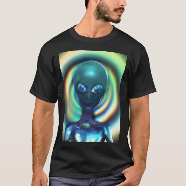 Camiseta Cinza Holofoil 1A Alienígena (Frente)