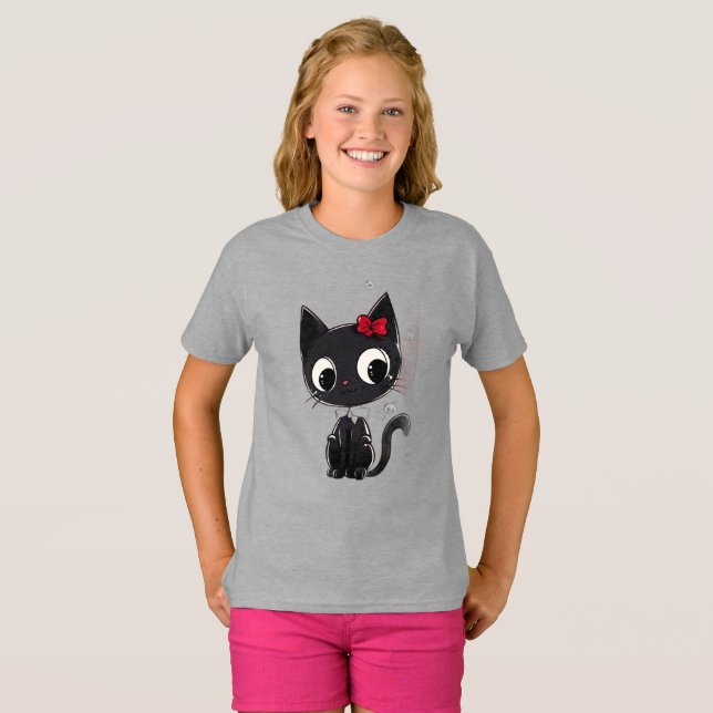 Camiseta Cinza Infantil com Ilustração Adorável (Frente Completa)