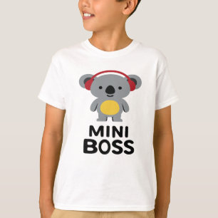 Camiseta Cinza Koala Bear com Fones de ouvido - Mini Chefe