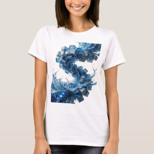 Camiseta Cinza Marcante ÁGUA E CUBOS DE GELO Arte Vestível