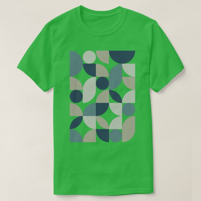 Camiseta Cinza meio século moderno Abstrato 26 Marinho (Frente do Design)