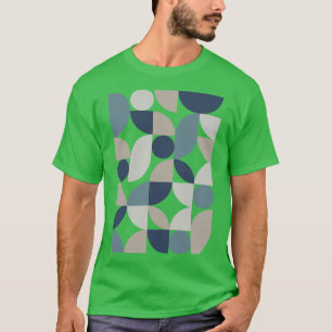 Camiseta Cinza meio século moderno Abstrato 26 Marinho