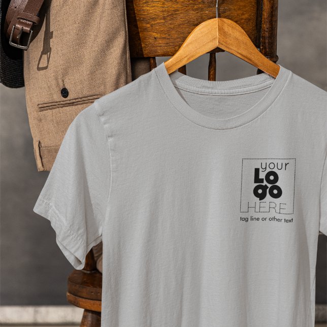 Camiseta Cinza Mens T-Shirt WIth Logotipo Preto Personaliza (Criador carregado)