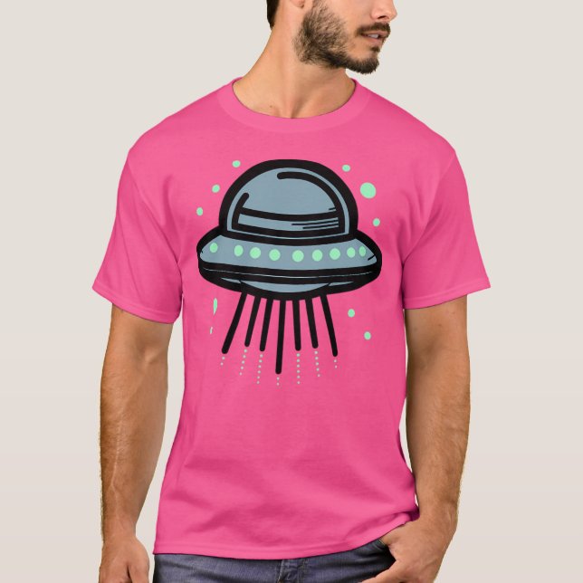 Camiseta Cinza Moderna Ufo - Design para Alienígenas (Frente)