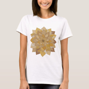 Camiseta Cinza Moderno MANTRA FLORAL DOURADO Design Persona