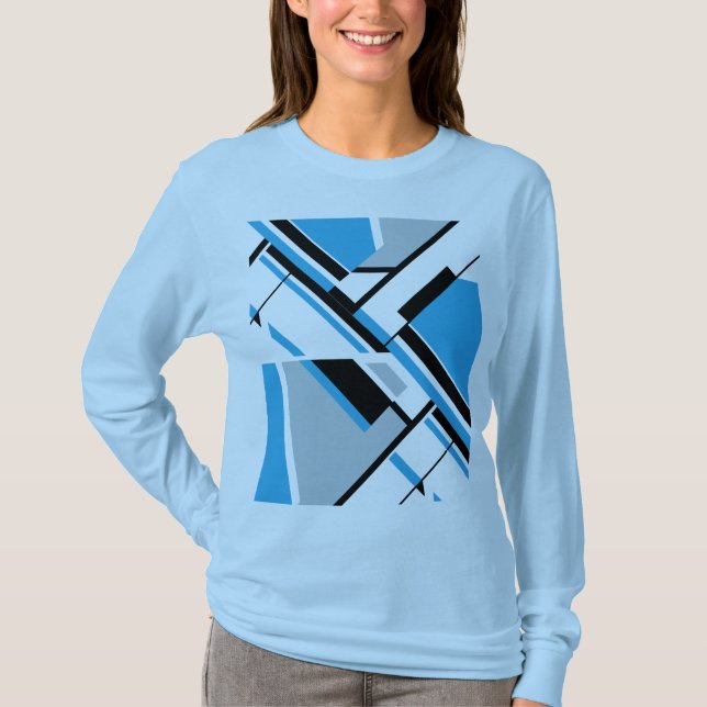Camiseta Cinza Negra Azul Negra Negra Negra Negra Abstrato (Frente)