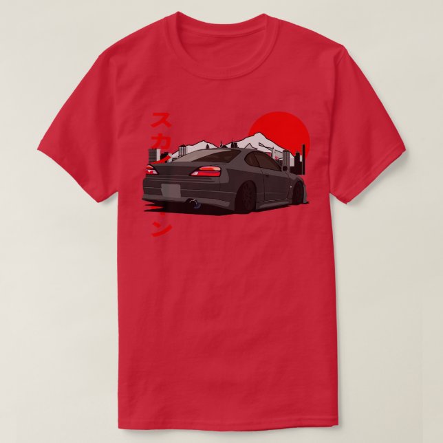 Camiseta Cinza Nissan Silvia S15 Back View (Frente do Design)