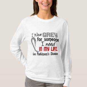 Camiseta Cinza para alguém eu preciso a doença de Parkins