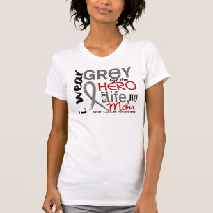 Camiseta Cinza para meu cancro cerebral da mamã do herói