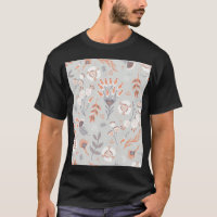 Cinza Pastel Laranja Floral: Elegância Vintage