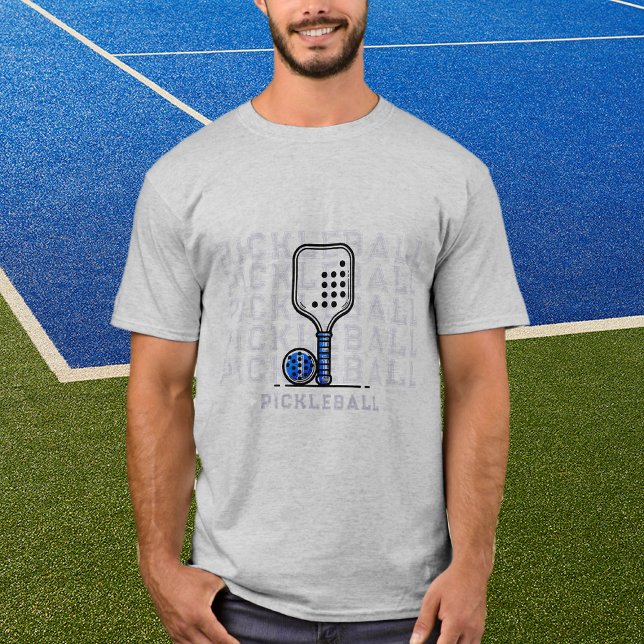 Camiseta Cinza Personalizada Espelho de Pickleball Adiciona (Criador carregado)