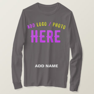 CAMISETA CINZA PERSONALIZÁVEL MODERNA COM MARCA VERIFICADA
