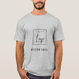 Camiseta Cinza Preto Personalizada Empresa Adicione Seu Log