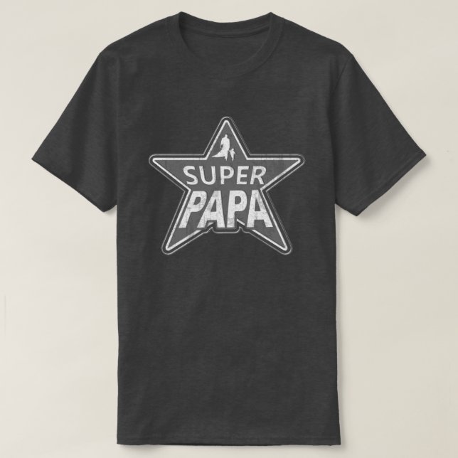 Camiseta Cinza super da papá (Frente do Design)